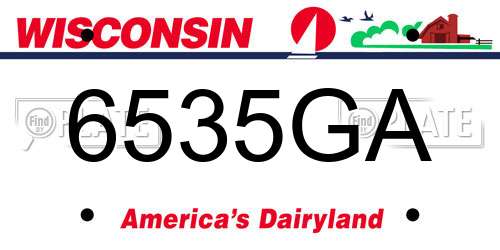 6535GA Wisconsin License Plate