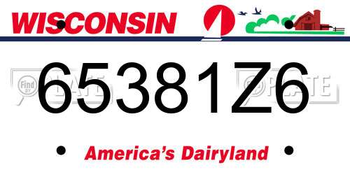 65381Z6 Wisconsin License Plate