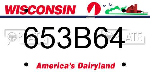 653B64 Wisconsin License Plate