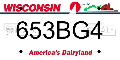 653BG4 Wisconsin License Plate