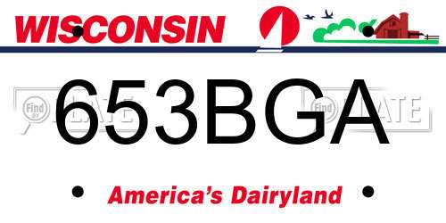 653BGA Wisconsin License Plate