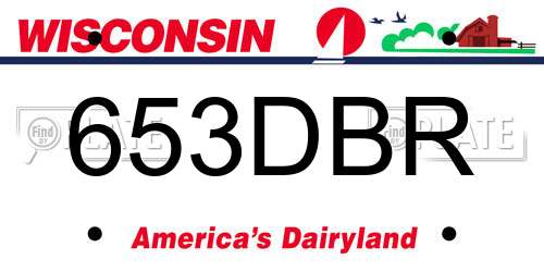 653DBR Wisconsin License Plate