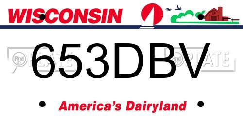 653DBV Wisconsin License Plate