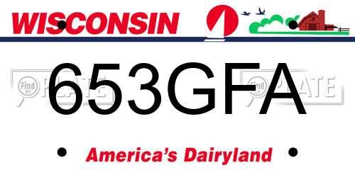 653GFA Wisconsin License Plate
