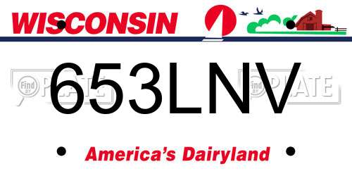 653LNV Wisconsin License Plate