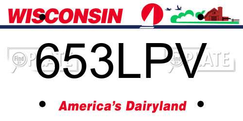 653LPV Wisconsin License Plate