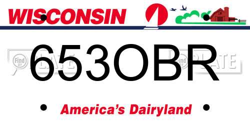 653OBR Wisconsin License Plate