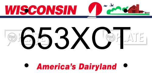 653XCT Wisconsin License Plate
