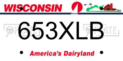 653XLB Wisconsin License Plate
