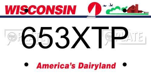 653XTP Wisconsin License Plate