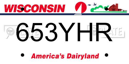 653YHR Wisconsin License Plate