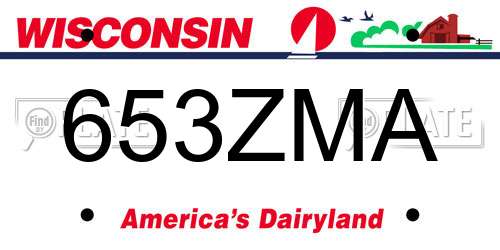 653ZMA Wisconsin License Plate
