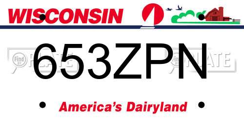 653ZPN Wisconsin License Plate