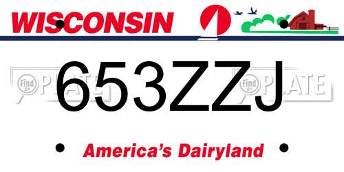 653ZZJ Wisconsin License Plate