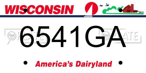 6541GA Wisconsin License Plate