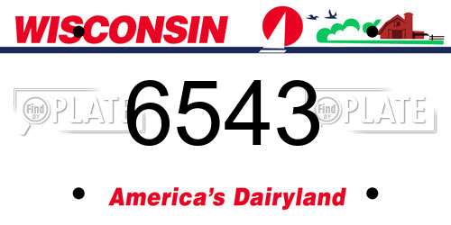 6543 Wisconsin License Plate