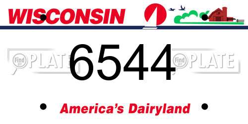 6544 Wisconsin License Plate