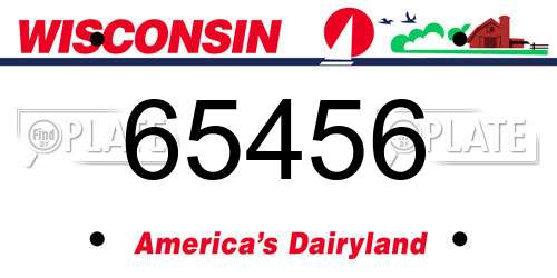 65456 Wisconsin License Plate