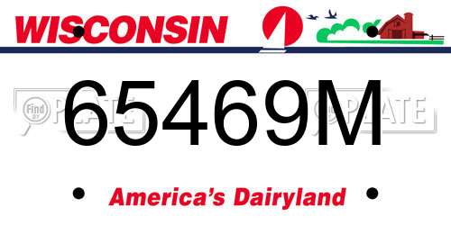 65469M Wisconsin License Plate