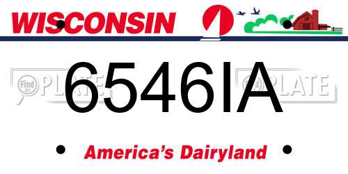 6546IA Wisconsin License Plate