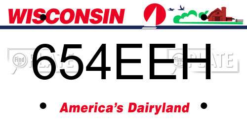 654EEH Wisconsin License Plate