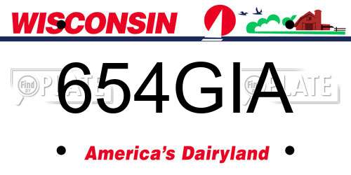 654GIA Wisconsin License Plate