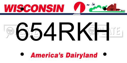 654RKH Wisconsin License Plate