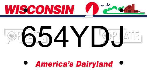654YDJ Wisconsin License Plate