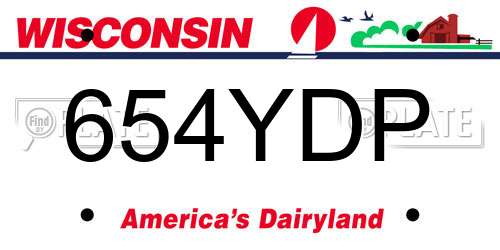 654YDP Wisconsin License Plate