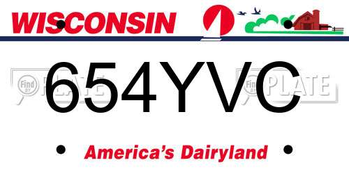654YVC Wisconsin License Plate