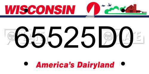65525D0 Wisconsin License Plate