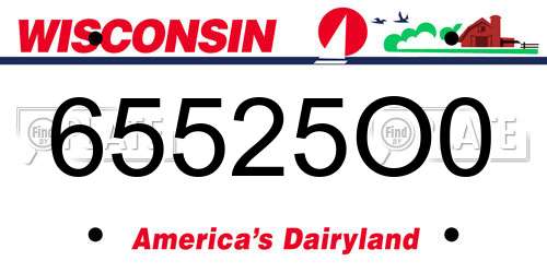 65525O0 Wisconsin License Plate