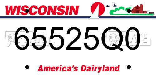65525Q0 Wisconsin License Plate