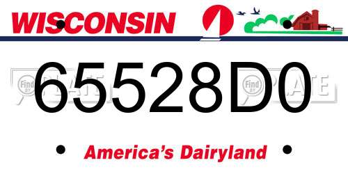 65528D0 Wisconsin License Plate