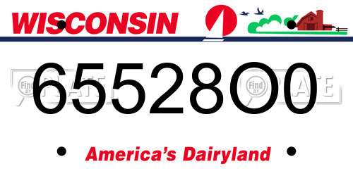 65528O0 Wisconsin License Plate