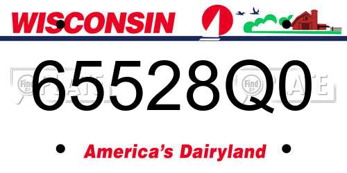 65528Q0 Wisconsin License Plate