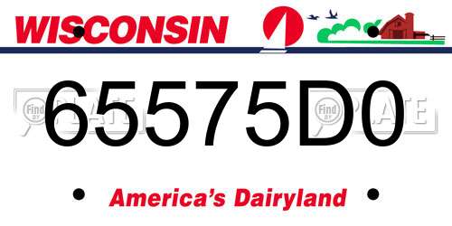 65575D0 Wisconsin License Plate