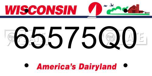 65575Q0 Wisconsin License Plate