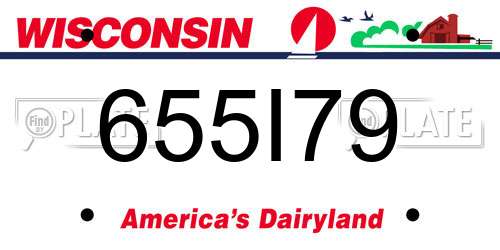 655I79 Wisconsin License Plate