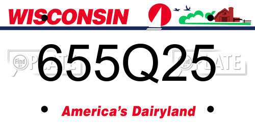 655Q25 Wisconsin License Plate