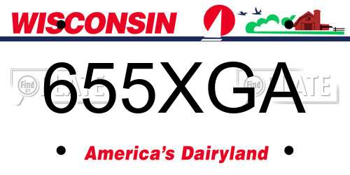 655XGA Wisconsin License Plate