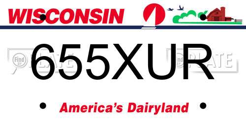 655XUR Wisconsin License Plate
