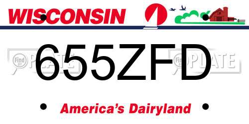 655ZFD Wisconsin License Plate