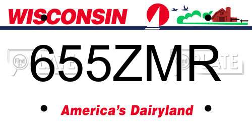 655ZMR Wisconsin License Plate