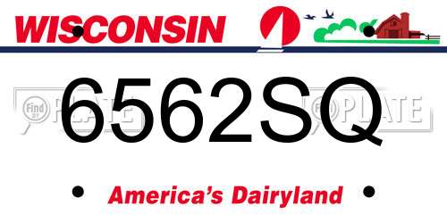 6562SQ Wisconsin License Plate