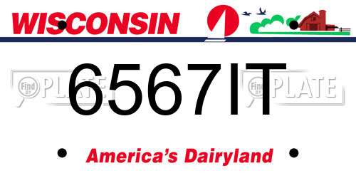 6567IT Wisconsin License Plate