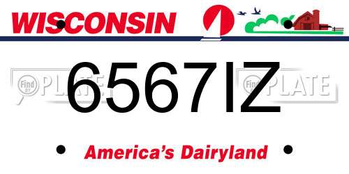 6567IZ Wisconsin License Plate