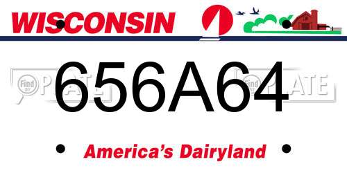 656A64 Wisconsin License Plate