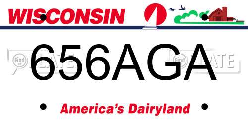 656AGA Wisconsin License Plate