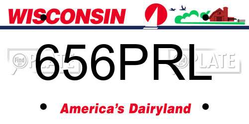 656PRL Wisconsin License Plate